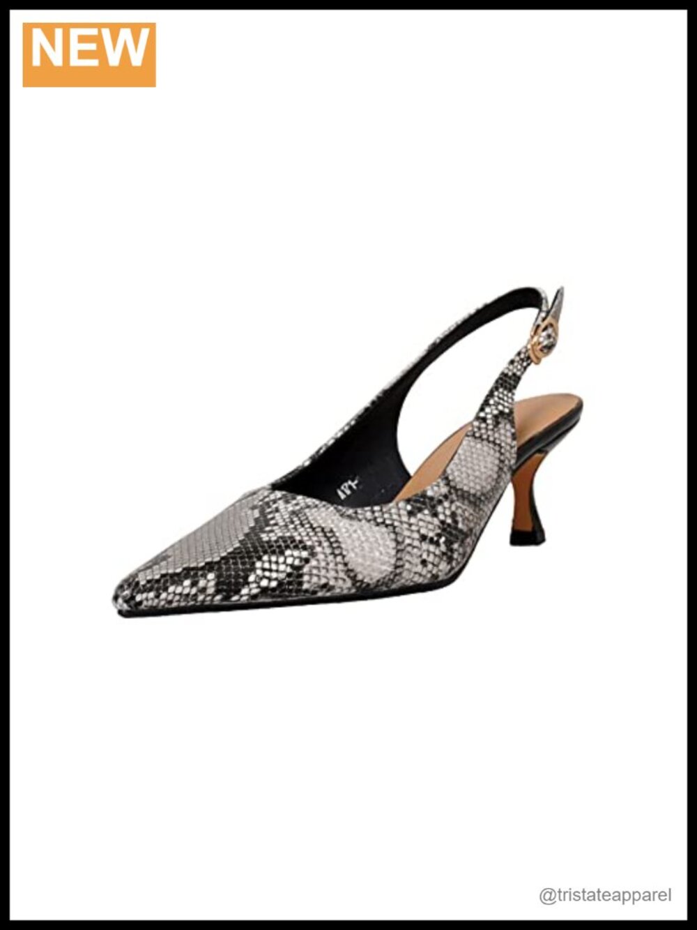 Faux Leather Slingback Stiletto Heel Pointed Toe Pumps Handmade